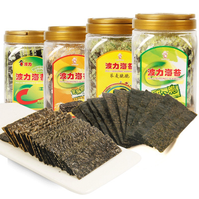 波力海苔(原味海苔)72g罐装海苔即食休闲儿童零食小吃紫菜海苔片桶装