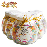 水果糖果150g瓶装 莎莎的店草莓贝壳形什锦糖喜糖软糖