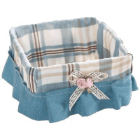 家柏饰(CORATED)田园布艺收纳筐桌面手机遥控器杂物收纳盒藤编钥匙收纳筐收纳篮