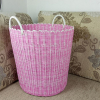 家柏饰(CORATED)大号塑料编织筐收纳篮玩具筐洗衣篓脏衣服浴室收纳筐手提篮子