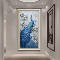 家柏饰(CORATED)十字绣新款线绣客厅小幅小件卧室竖版玄关自己绣手工满绣
