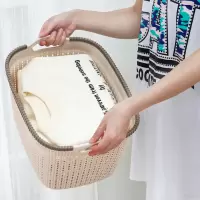 家柏饰(CORATED)大号藤编脏衣篮塑料家用脏衣篓脏衣服收纳筐浴室衣物收纳篮子