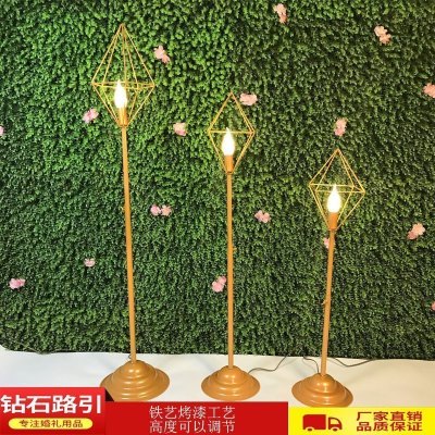 家柏饰(CORATED)新款婚庆道具路引摆件婚庆T台路引几何路引铁艺金色路引