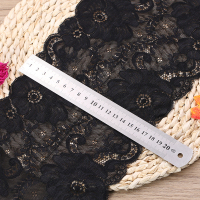 家柏饰(CORATED)弹力蕾丝花边宽布料衣服裤子裙边下摆装饰镂空蕾丝边黑色白色辅料