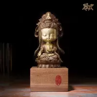 家柏饰(CORATED) 全铜摆件《我心向佛之观音》家居饰品 铜工艺品