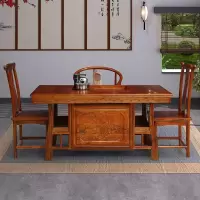 森美人实桌椅组合功夫茶台桌榆几中式茶艺桌办公茶桌1006