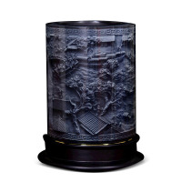 家柏饰(CORATED)教师节 笔筒创意 时尚多功能八骏图水晶笔筒工艺品 商务礼品