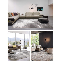 家柏饰(CORATED)土耳其现代简约轻奢风地毯美式客厅茶几灰色家用卧室床边毯可定制