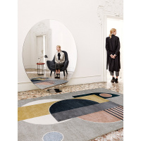 家柏饰(CORATED)现代简约北欧卧室客厅茶几地毯几何轻奢风床边毯拍照地垫