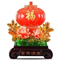 家柏饰(CORATED)富贵满堂中式摆件喜庆福字灯笼摆件客厅电视柜玄关家居装饰工艺品