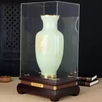 家柏饰(CORATED)平安青玉花瓶摆件琉璃玉工艺品花瓶客厅老板办公室酒柜装饰品