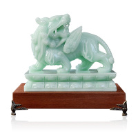 家柏饰(CORATED)霸貔貅摆件汉白玉貔恘皮丘客厅办公室装饰公司店铺开业礼品