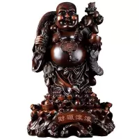 家柏饰(CORATED)黑檀木财源滚滚弥勒佛大肚笑佛家居摆件店铺公司开业礼品