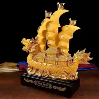 家柏饰(CORATED)满载而归船摆件帆船现代中式大号工艺品客厅摆件公司开业礼品