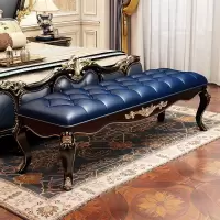森美人欧式床尾凳黑檀色卧室穿鞋凳新古典床头凳实木长凳美式换鞋凳
