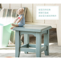 森美人儿童实木小板凳 美式乡村家用小方凳矮凳子创意成人小坐墩