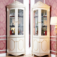 森美人欧式角柜 实木墙角柜拐角柜转角酒柜置物架客厅边柜 三角柜子