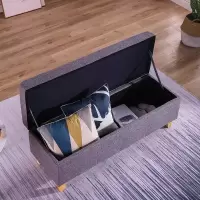 森美人长方形布艺服装店试衣间沙发凳子客厅家用储物脚踏凳可拆洗套