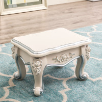 森美人欧式小板凳茶几凳子家用儿童小矮凳客厅坐凳象牙白硬面换鞋凳