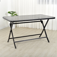 折叠方桌圆桌长方桌钢化玻璃黑面水纹阳台小桌子餐桌咖啡桌户外桌