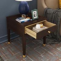 森美人美式轻奢沙发边几角几客厅后现代边角柜小全实木方几沙发边桌子