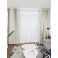 家柏饰(CORATED)窗帘遮光免打孔安装北欧简约客厅飘窗卧室窗户防风保暖简易窗帘布