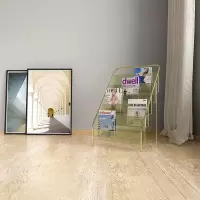 森美人北欧简约现代铁艺杂志架置物架简易落地儿童绘本小书架小学生书柜