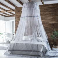 家柏饰(CORATED)吊顶圆顶公主风蚊帐家用免安装2.0米床1.5m1.8双人吸顶纹账