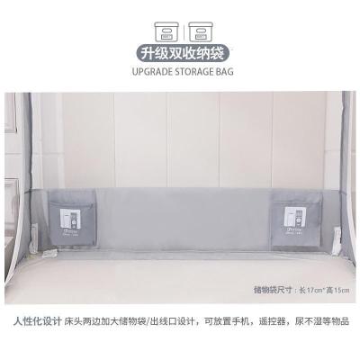 家柏饰(CORATED)新款三开儿童防摔蚊帐1.5m蒙古包1.8m床家用坐床式拉链支架纹账