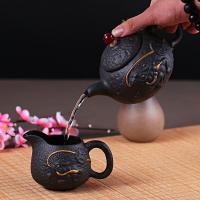 家柏饰(CORATED)紫砂茶壶套装金蟾描金家用整套陶瓷功夫茶具套装茶壶茶杯碗