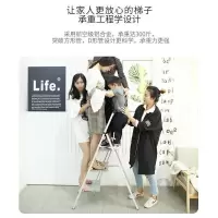 家柏饰(CORATED)豪华家用折叠梯子 加厚踏板人字梯室内铝合金工程移动楼梯
