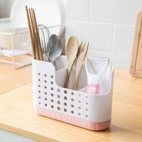 家柏饰(CORATED)厨房免钉粘贴可沥水筷子笼 餐具收纳盒壁挂式筷子筒