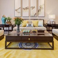 森美人新中式沙发 现代简约实木禅意布艺沙发组合 中国风大户型客厅家具