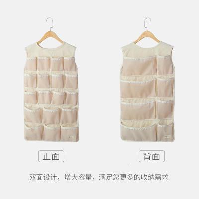家柏饰(CORATED)内衣收纳挂袋衣柜收纳悬挂式储物袋布艺多层双面整理袋袜子收纳袋