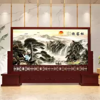 BONJEAN定制实木屏风隔断客厅进玄关风水大厅办公室酒店公司中式座屏墙