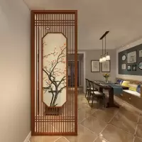 BONJEAN新中式屏风隔断墙客厅入户玄关山水花鸟遮挡家用酒店实木定制座屏