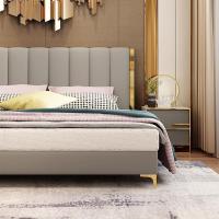 森美人港式轻奢床布艺床双人床主卧1.8米现代简约卧室小户型婚床