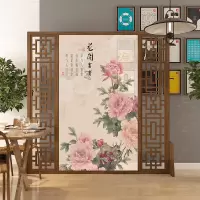 BONJEAN简约现代屏风隔断客厅时尚玄关实木办公古典透明座屏卧室移动牡丹