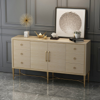 森美人美式轻奢玄关柜实木入户进厅柜客厅储物靠墙隔断柜不锈钢餐边柜