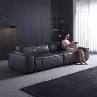 意式简沙发头层牛皮 客厅小户型直排四人北欧轻奢皮沙发