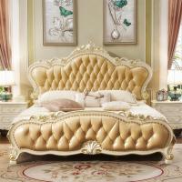 森美人欧式皮床床简约现代1.8米大床双人实木卧室轻奢头层牛皮家具