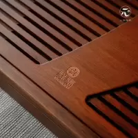 家柏饰(CORATED)功夫茶盘茶具干泡台小号重竹储水排水家用复古陶瓷托盘实木