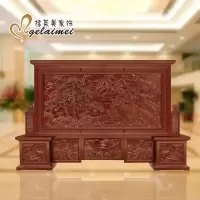 森美人定制仿古屏风隔断客厅实木刻中式酒店公司办公室大厅插屏座屏风