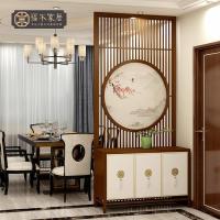 森美人屏风隔断新中式实木客厅玄关简约现代入厅装饰镂空隔断墙柜子