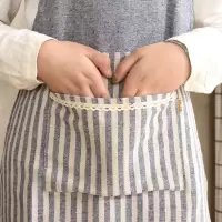 家柏饰(CORATED)日式棉麻家用厨房围裙防油成人做饭罩衣工作服咖啡店服文艺围裙