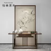 森美人新中式实木屏风隔断客厅布艺玄关卧室简约现代进遮挡家用小户型