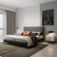 森美人简约现代 港式轻奢床公主 北欧布艺床小户型主卧床可拆洗