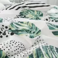 家柏饰(CORATED)全棉活性13372四件套全棉简约田园被套床单1.8m床品三件套