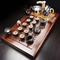 家柏饰(CORATED)茶具套装家用简约整套陶瓷功夫茶盘实木喝茶全自动电磁炉茶台