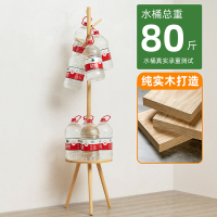 森美人实木衣帽架落地简易挂衣架卧室家用柜子衣服包置物简约现代